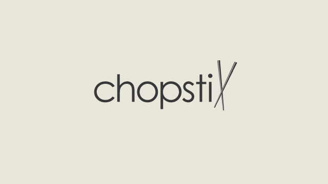Chopstix：就算不认识这个单词，看到后面一双筷子也能猜出这是一家中餐厅的标志设计了。