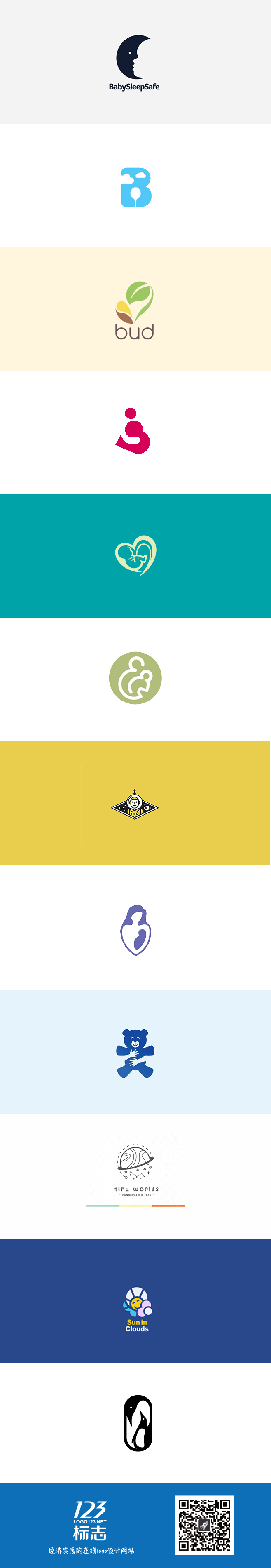 一组温馨可爱的儿童母婴元素logo设计集锦