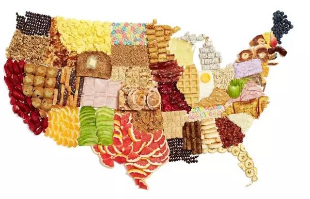 设计师用这些食物组成了各个国家的创意地图