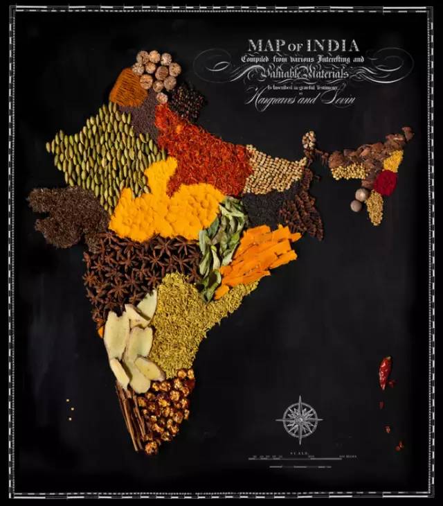 设计师用这些食物组成了各个国家的创意地图