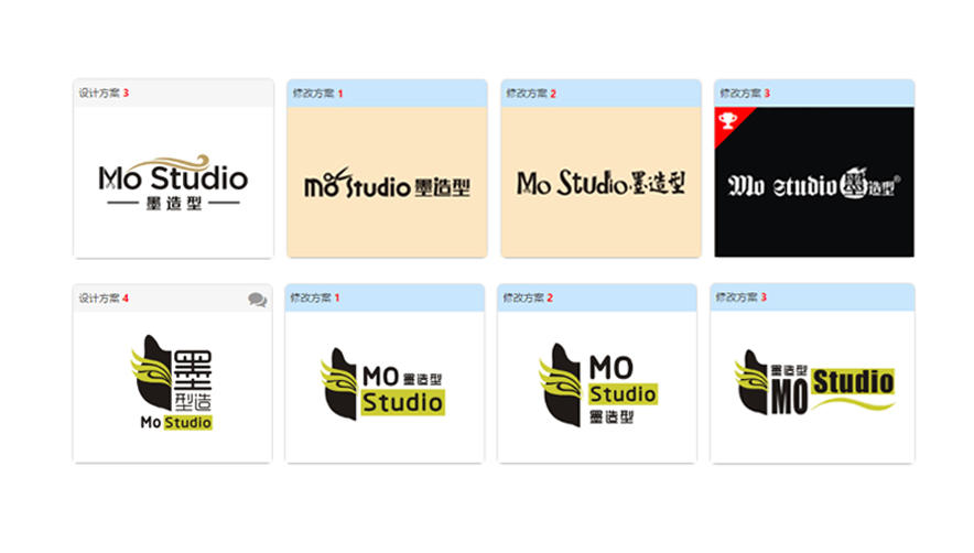 “Mo Studio 墨造型”logo设计—美发造型logo设计案例分享
