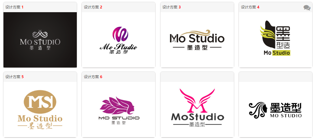 “Mo Studio 墨造型”logo设计—美发造型logo设计案例分享